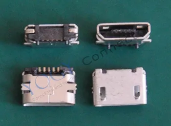 (100 шт./лот)  Разъемы Micro USB без загибания кромок подходят для телефонов, планшетов