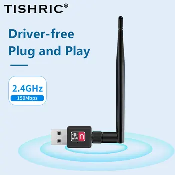 10ШТ TISHRIC USB Wifi Адаптер 150 Мбит/с Антенна 2,4 ГГц USB2.0 Беспроводная сетевая карта 802.11n/g/b Для портативных ПК WIFI приемник