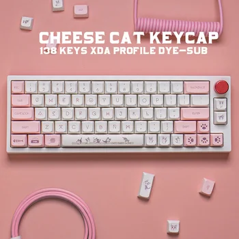 137 Клавиш GMK Cheese Cat Keycaps PBT Сублимация красителя XDA Профиль Keycap Для MX Switch Подходит Для Механической клавиатуры 61/64/68/87/96/104