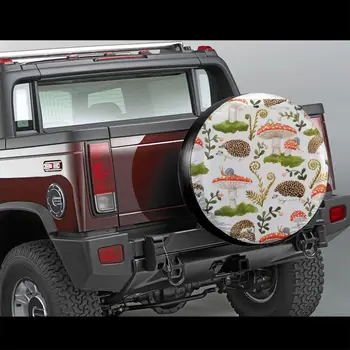 14-17-дюймовый чехол для запасного колеса из полиэстера, Аксессуары для шин с растительным грибом, Чехол для запасного колеса Toyota Land Cruiser