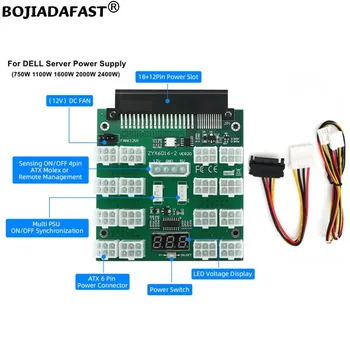 16 Портов ATX 6Pin Серверный Блок Питания Breakout Board Синхронизация Для DELL PSU 750 Вт 1100 Вт 1600 Вт 2000 Вт 2400 Вт