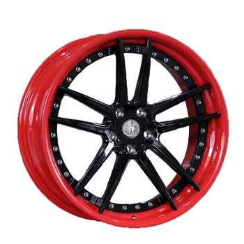 18-24-дюймовые красные и черные двухкомпонентные кованые диски подходят для колес легковых автомобилей