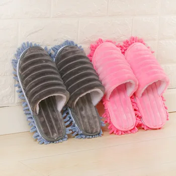 1ШТ Многофункциональные Тапочки для уборки пыли на полу, Обувь для ленивой уборки, Домашняя обувь для чистки пола из микроволокна