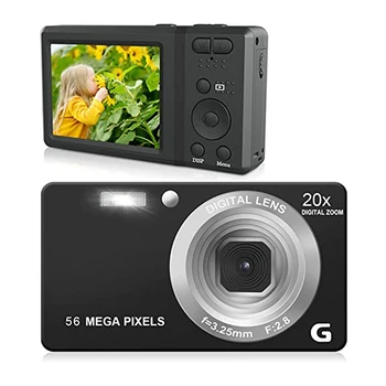 2,7-дюймовая ЖК-камера для видеоблогинга 4K 56MP, 56 миллионов пикселей, Защита от дрожания, 20-кратный зум, обычная цифровая камера для фотосъемки и видео