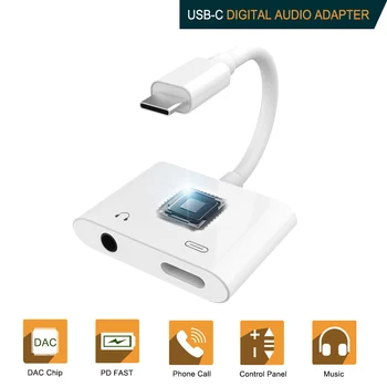 2 в 1 USB C до 3,5 мм Aux Стерео Наушники Цифровой Аудио Адаптер Быстрой Зарядки Type C для iPad Huawei P20 Google Pixel 2 2XL 3 3XL