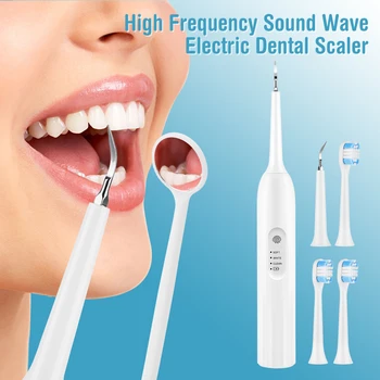 2 В 1 Электрический Стоматологический Скалер, Средство для чистки зубов, 3 Режима Высокочастотной звуковой вибрации, Бытовое устройство для отбеливания зубов, Зарядка через USB