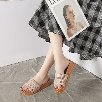 2022 г. новые стильные сандалии летние женские тапочки на плоской подошве женские 35-40 HY-021