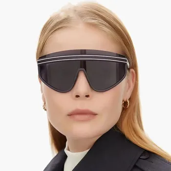 2022, Новые уникальные модные женские солнцезащитные очки большого размера, винтажные ретро-очки, мужские очки UV400