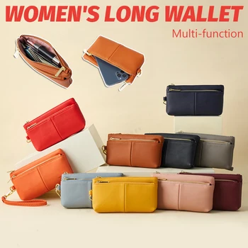 2022 Новый модный женский кошелек корейской версии, многофункциональный клатч, простая длинная женская сумка для хранения, кошелек большой емкости