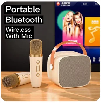 2023 Bluetooth-динамик, портативный беспроводной многофункциональный Караоке-микрофон, музыкальный MP3-плеер, Караоке-машина для детей и взрослых