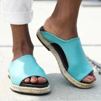 2023 Летние новые пляжные женские тапочки на плоской подошве с открытым носком, Винтажные повседневные тапочки для женщин, уличная пляжная женская обувь Zapatos