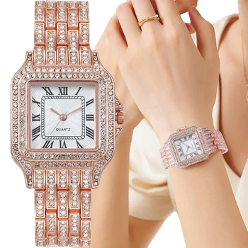 2023 Новые модные женские часы с металлическим ремешком, Роскошные кварцевые часы с металлическим ремешком в виде звезды Со стразами, женские часы