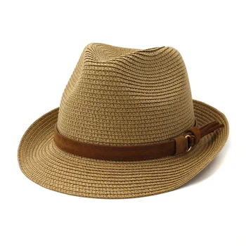 2023 Простая летняя женская пляжная шляпа, Женская Повседневная Панама, Мужская Джазовая шляпа, Женская брендовая соломенная кепка с плоскими полями, Солнцезащитная шляпа для девочек