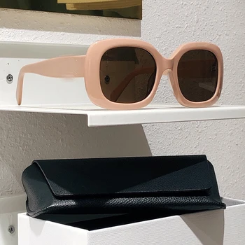 2023 солнцезащитные очки с розовой пластиной высшего качества, женские повседневные солнцезащитные очки в стиле ретро