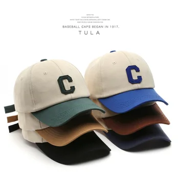 2023 Хлопковая бейсболка для женщин и мужчин, повседневная бейсболка-кепка, модная шляпа с надписью C, летние солнцезащитные козырьки, кепки унисекс