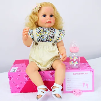 22-Дюймовые мягкие готовые реалистичные куклы Bebe Reborn, детское цельное силиконовое тело, реалистичные коллекционные игрушки для новорожденных малышей для девочек