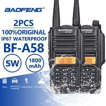 2шт Baofeng BF-A58 IP67 Водонепроницаемая Портативная Рация UHF VHF A58 Двухстороннее Радио Comunicador CB Radio Walky Talky Профессиональный Телсиз