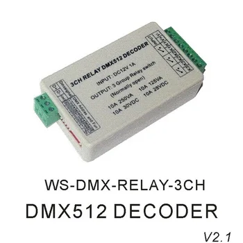 3-Канальный DMX512 светодиодный Контроллер 3-Канальная плата реле DMX Выходной Декодер Переключатель DC12V 10A * 3CH Релейный Модуль светодиодный Контроллер