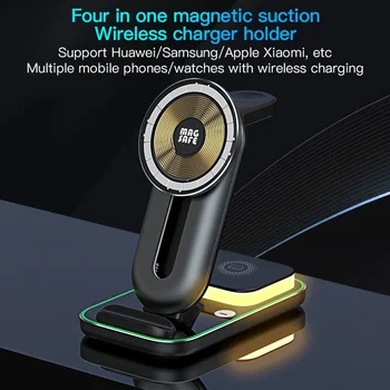 30 Вт 4 в 1 Магнитное Беспроводное Зарядное Устройство Магнитное для Samsung Galaxy S20 Ultra AGM X3 iPhone XS XR XS 13 Док-станция Для Быстрой зарядки
