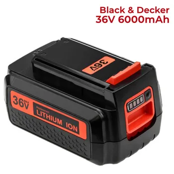 36V 6000Ah Сменный Аккумулятор для Black Decker 36V Battery BL20362 BL2536 LBXR36 LBX1540 LBX2540 LBX36 со светодиодным Индикатором