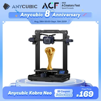 3D-принтер ANYCUBIC KOBRA NEO FDM Высокая Скорость Печати 3D-печать 22*22*25 см Размер печати 25 Точек Автоматическое выравнивание