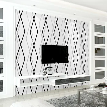 3D Современный минималистичный геометрический изгиб, Полосатый ТВ-фон, обои из утолщенной нетканой ткани, обои для спальни, гостиной