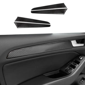 4 шт. Накладка На внутреннюю Оконную дверную панель из углеродного волокна для Audi Q5 2009 2010 2011 2012 2013 2014 2015 2016