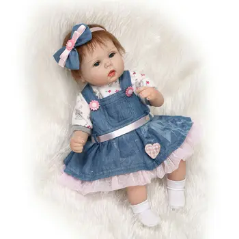 40 см/55 см Кукла Реборн, Виниловое Бесполое Хлопковое Тело, Милая кукла для новорожденных, Кукла Реборн