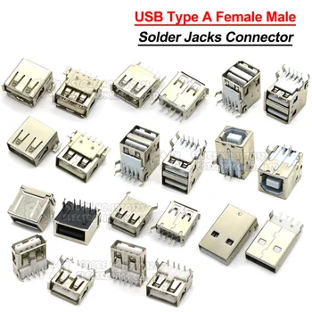 5 шт. Стандартный порт USB типа A Женский мужской Разъем для пайки Разъем для печатной платы USB-A тип USB-AF AF