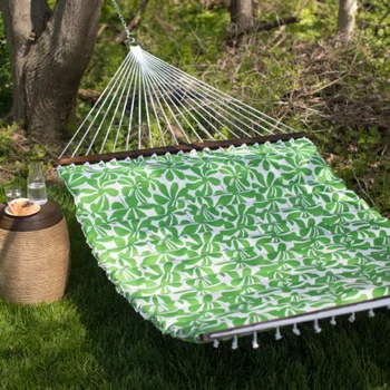 51324-TP Garden Bloom Гамак на 2 персоны с подушкой, ткань из 100% полиэстера, весенне-зеленый цвет, 139,80x55,10x3,50 дюйма