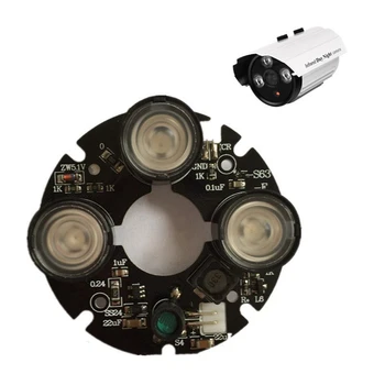 5X 3 Матрицы ИК-светодиодных прожекторов Инфракрасная 3X ИК-светодиодная плата для камер видеонаблюдения ночного видения (диаметр 53 мм)