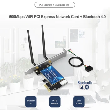 600 Мбит/с WIFI Сетевая карта PCI Express 2,4 G/5 ГГц Беспроводная Сетевая карта PCI-E с синим зубом 802.11 ac/b/g/n Адаптер для компьютера