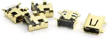 8 Контактов Mini USB Jack Гнездовой разъем SMT Типа Gold Tone 5 шт