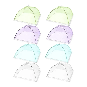 8 упаковочных зонтичных зонтиков с сетчатым экраном для улицы, вечеринок, пикников, многоразовых и складных