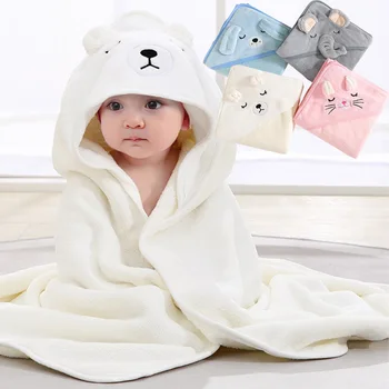 80x80, Одеяло для новорожденных, Хлопковое Флисовое одеяло для детей 0-12 месяцев, 4 сезона, Впитывающее Теплое одеяло, Детское банное полотенце