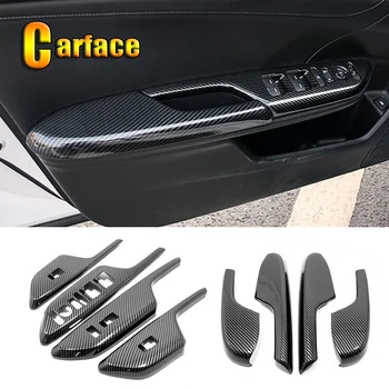 ABS Углеродное волокно для Honda Civic 10th 2016-2020 аксессуары Защитная крышка подлокотника двери автомобиля с отделкой для рук