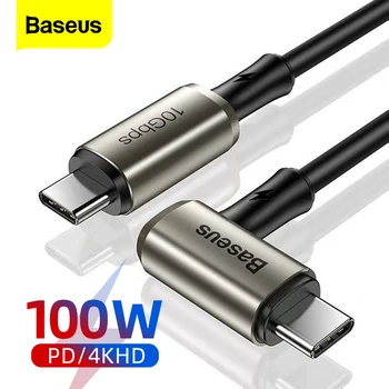 Baseus PD 100 Вт Кабель питания USB Type C-Type C для MacBook iPad Pro Air QC4.0 USBC 3.1 10 Гбит/с 4K 60Hz HD HDMI-совместимый кабель