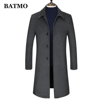 Batmo 2023, новое поступление, зимний высококачественный шерстяной утолщенный повседневный длинный тренч для мужчин, мужское зимнее теплое пальто, большие размеры M-4XL 1882