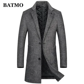 BATMO 2023 новое поступление, осенне-зимний шерстяной тренч для мужчин, мужское шерстяное пальто в клетку, пальто M-5XL 2975