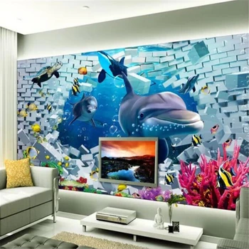 beibehang Пользовательские обои 3D фотообои подводный мир фэнтези 3D стерео диван фон настенная декоративная роспись обои
