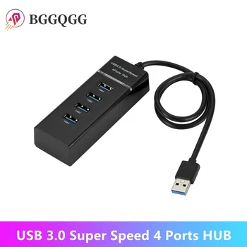 BGGQGG 4 порта Высокоскоростной концентратор Высокоскоростной 4 порта USB 3.0 Мульти-концентратор Разветвитель Расширение Для Настольных ПК Адаптер для Ноутбука USB 3.0 концентратор