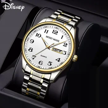 Disney For Мужские часы Mickey Mouse Япония Miyota Кварцевые наручные часы из нержавеющей стали Мужские часы с датой Недели Светящиеся Новые Reloj Hombre
