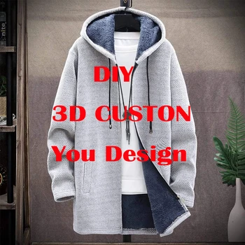 DIY Принимает индивидуальный дизайн, прямую доставку и оптовую продажу, флисовое пальто с капюшоном и 3D печатью, толстая теплая куртка Унисекс