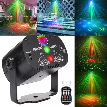 Dj Лазерная сценическая лампа LED Disco Projetor 60 моделей, голосовое управление USB-проектором, Стробоскопические огни для празднования дня рождения всей семьей