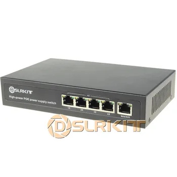 DSLRKIT 96 Вт, 5 портов, 4 коммутатора PoE 802.3af/at, Питание по Ethernet, внутреннее питание