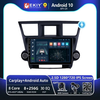 EKIY T8 для Toyota Highlander 2 XU40 2007-2013 Автомобильный радиоприемник с IPS экраном, мультимедийный плеер, навигация, GPS, Android 10, стерео, CarPlay