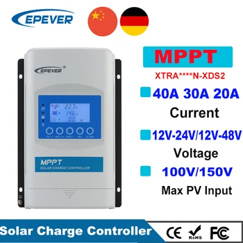 EPever XTRA Серии Солнечный Контроллер заряда MPPT 20A 30A 40A ЖК-дисплей Солнечный Регулятор 12 В 24 В Авто 3210N XDS2/4210N XDS2/XTRA2210N Новый