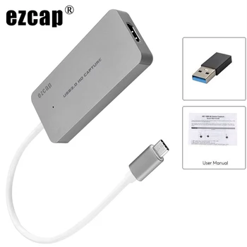 Ezcap265c HDMI To Type C USB 3,0 1080P 60fps Full HD Карта захвата Видео Граббер для Iphone Телефона PS4 Запись Прямой трансляции Игр