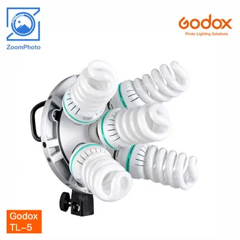 Godox TL-5 Трехцветный держатель лампы, световая головка, мультидержатель, розетка E27, осветительная лампа для 5 шт. ламп E27