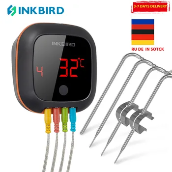INKBIRD IBT-4XS Беспроводной Bluetooth-термометр С 4 цветными датчиками температуры С таймером будильника Для приготовления пищи В духовке, барбекю, гриля